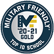 2020-2021 military friendly top 10 school badge